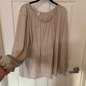 Old Navy Tan Peplum Top